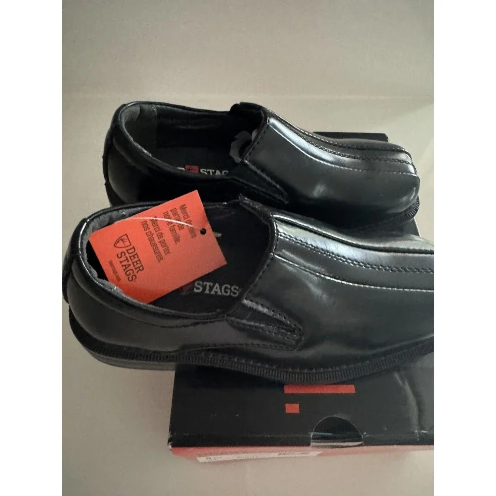 Boy's Child Wings Slip-on Loafer Shoes Classic Black  size 9.5US DEER STAGS
